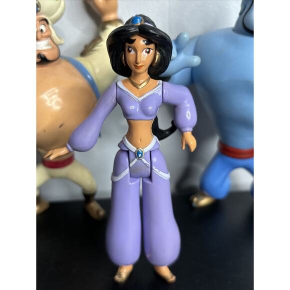 Disney Aladdin Mattel Action Figures Lot Genie Jasmine Parade Leader 1992 1993 - Picture 3 of 8